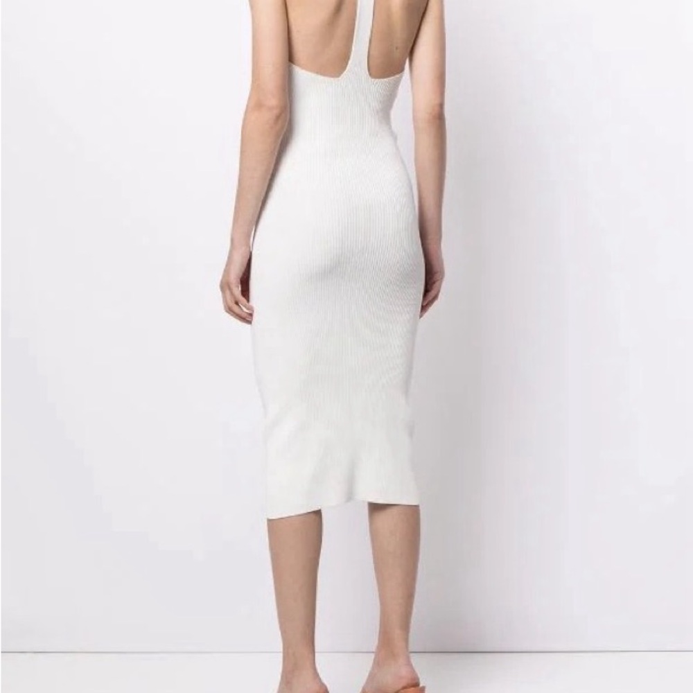 Dion Lee White Ribbed Backless Midi Dress Lustrate Fork Dress Ivory